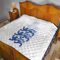 Custom England Fooball Quilt The Three Lions Blue Version