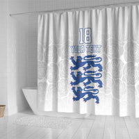 Custom England Fooball Shower Curtain The Three Lions Blue Version