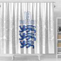 Custom England Fooball Shower Curtain The Three Lions Blue Version