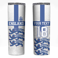 Custom England Fooball Skinny Tumbler The Three Lions Blue Version