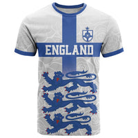 Custom England Fooball T Shirt The Three Lions Blue Version