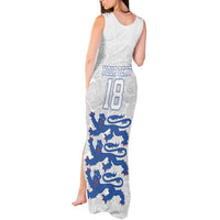 Custom England Fooball Tank Maxi Dress The Three Lions Blue Version
