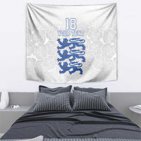 Custom England Fooball Tapestry The Three Lions Blue Version