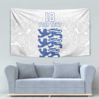 Custom England Fooball Tapestry The Three Lions Blue Version