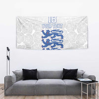 Custom England Fooball Tapestry The Three Lions Blue Version