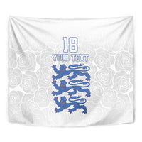 Custom England Fooball Tapestry The Three Lions Blue Version