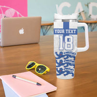 Custom England Fooball Tumbler With Handle The Three Lions Blue Version