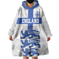 Custom England Fooball Wearable Blanket Hoodie The Three Lions Blue Version