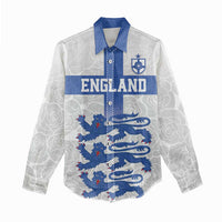 Custom England Fooball Women Casual Shirt The Three Lions Blue Version