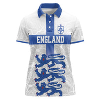 Custom England Fooball Women Polo Shirt The Three Lions Blue Version