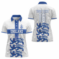 Custom England Fooball Women Polo Shirt The Three Lions Blue Version