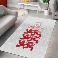 Custom England Fooball Area Rug The Three Lions Red Version