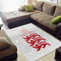 Custom England Fooball Area Rug The Three Lions Red Version