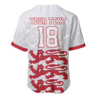 Custom England Fooball Baseball Jersey The Three Lions Red Version