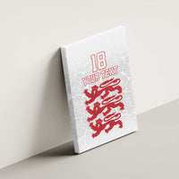 Custom England Fooball Canvas Wall Art The Three Lions Red Version