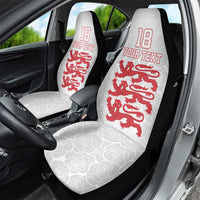 Custom England Fooball Car Seat Cover The Three Lions Red Version