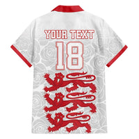 Custom England Fooball Hawaiian Shirt The Three Lions Red Version