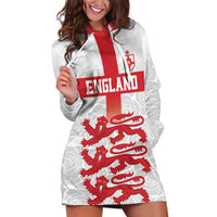 Custom England Fooball Hoodie Dress The Three Lions Red Version