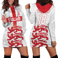 Custom England Fooball Hoodie Dress The Three Lions Red Version