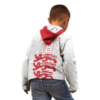 Custom England Fooball Kid Hoodie The Three Lions Red Version
