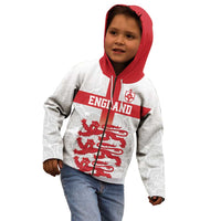 Custom England Fooball Kid Hoodie The Three Lions Red Version