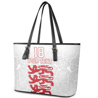 Custom England Fooball Leather Tote Bag The Three Lions Red Version