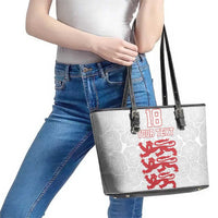 Custom England Fooball Leather Tote Bag The Three Lions Red Version
