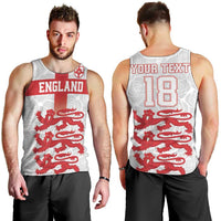 Custom England Fooball Men Tank Top The Three Lions Red Version