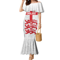 Custom England Fooball Mermaid Dress The Three Lions Red Version