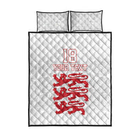 Custom England Fooball Quilt Bed Set The Three Lions Red Version