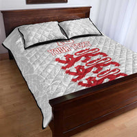 Custom England Fooball Quilt Bed Set The Three Lions Red Version