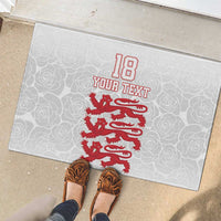Custom England Fooball Rubber Doormat The Three Lions Red Version