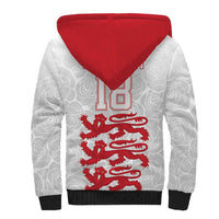 Custom England Fooball Sherpa Hoodie The Three Lions Red Version