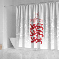 Custom England Fooball Shower Curtain The Three Lions Red Version