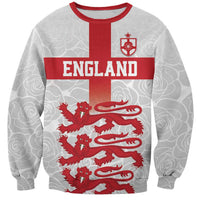 Custom England Fooball Sweatshirt The Three Lions Red Version