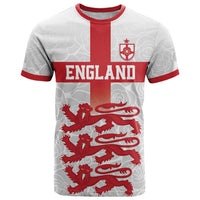 Custom England Fooball T Shirt The Three Lions Red Version