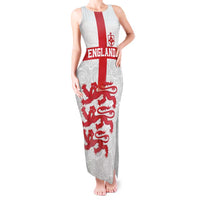Custom England Fooball Tank Maxi Dress The Three Lions Red Version