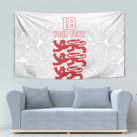 Custom England Fooball Tapestry The Three Lions Red Version