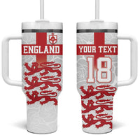 Custom England Fooball Tumbler With Handle The Three Lions Red Version