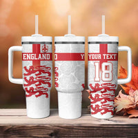 Custom England Fooball Tumbler With Handle The Three Lions Red Version
