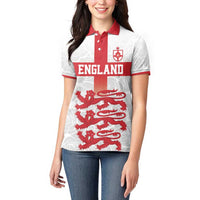 Custom England Fooball Women Polo Shirt The Three Lions Red Version