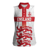 Custom England Fooball Women Sleeveless Polo Shirt The Three Lions Red Version