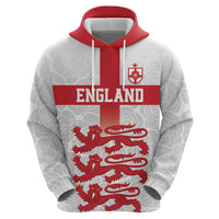 Custom England Fooball Zip Hoodie The Three Lions Red Version