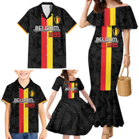 Custom Belgium Football Family Matching Mermaid Dress and Hawaiian Shirt De Rode Duivels