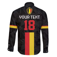 Custom Belgium Football Family Matching Off The Shoulder Long Sleeve Dress and Hawaiian Shirt De Rode Duivels