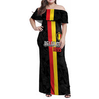 Custom Belgium Football Family Matching Off Shoulder Maxi Dress and Hawaiian Shirt De Rode Duivels