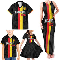 Custom Belgium Football Family Matching Tank Maxi Dress and Hawaiian Shirt De Rode Duivels