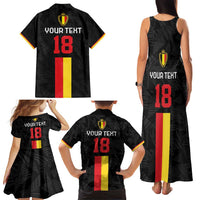 Custom Belgium Football Family Matching Tank Maxi Dress and Hawaiian Shirt De Rode Duivels