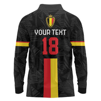 Custom Belgium Football Long Sleeve Polo Shirt De Rode Duivels