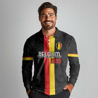 Custom Belgium Football Long Sleeve Polo Shirt De Rode Duivels